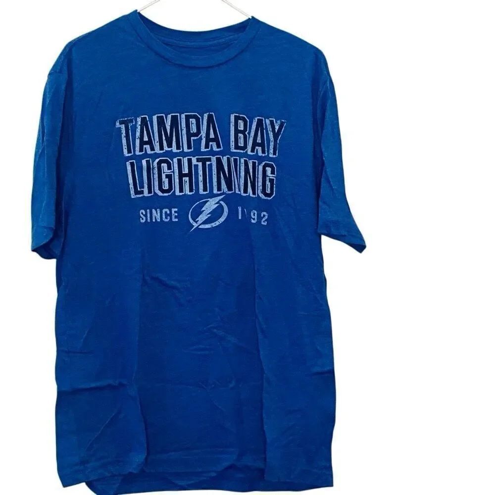 NHL Tampa Bay Lightning Crew Neck Short Sleeve T-shirt Blue Heather Large